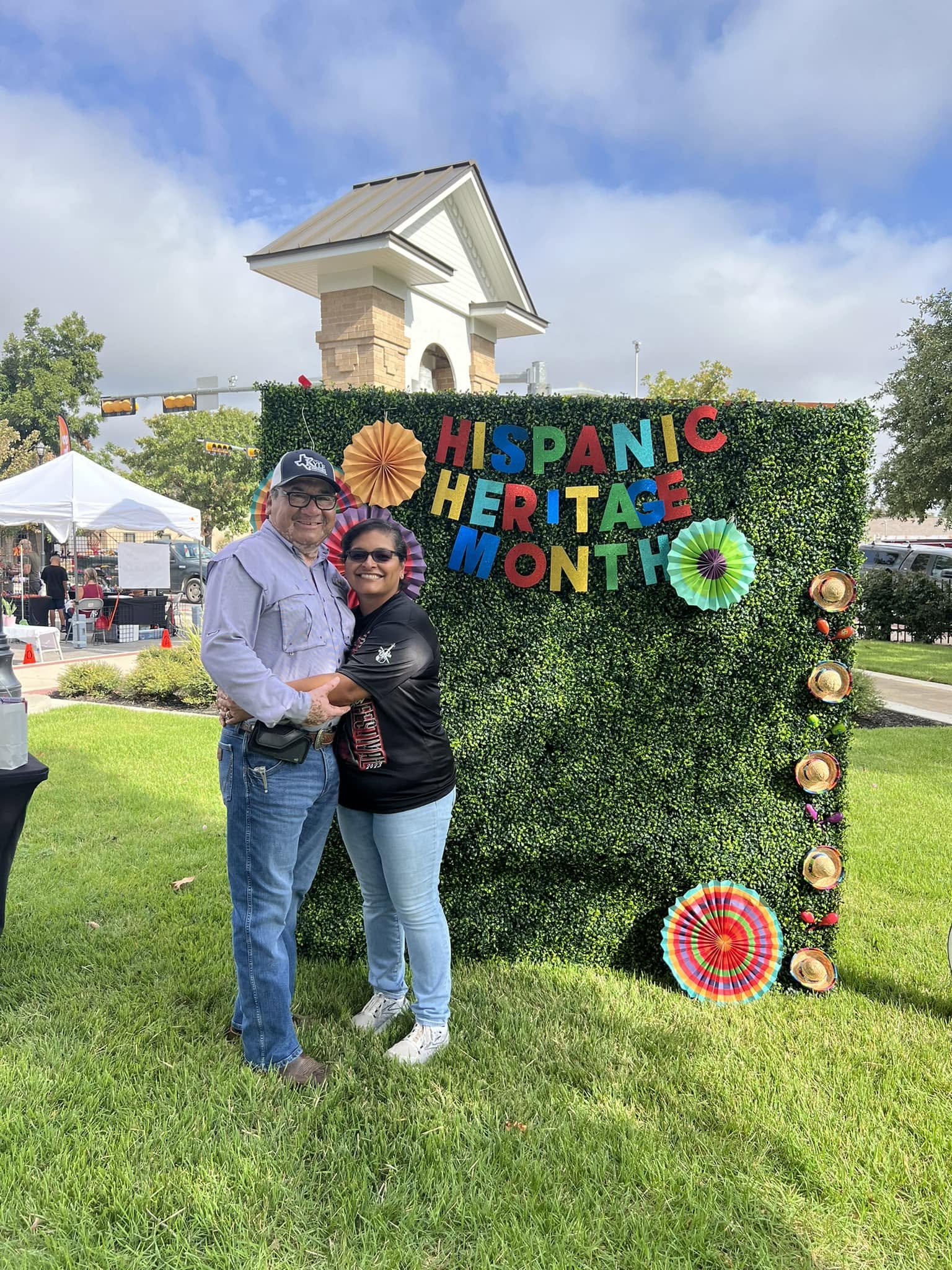 Robert Rizo and his wife at Kyle's Hispanic Heritage Month celebration